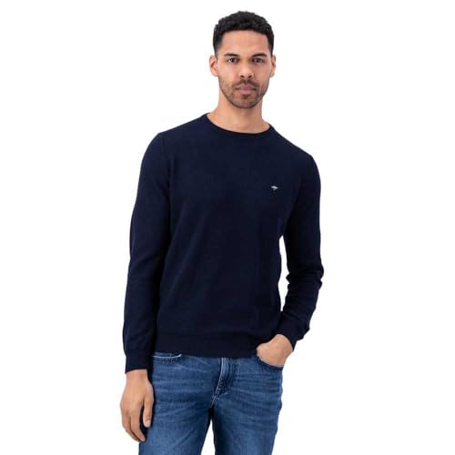FYNCH-HATTON Legerer Pullover aus Strukturstrick und 100% feinster Baumwolle Navy/XXL von FYNCH-HATTON
