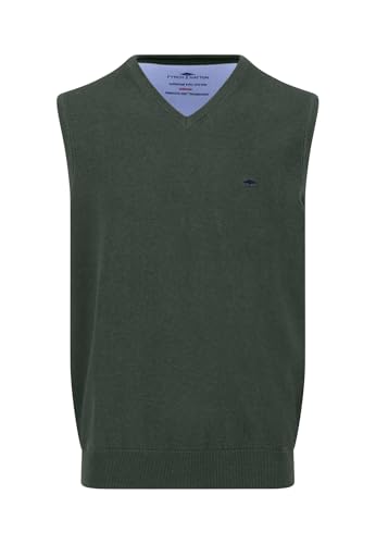 FYNCH-HATTON Pullunder aus Baumwolle mit V-Ausschnitt Dark ivy/XXL von FYNCH-HATTON