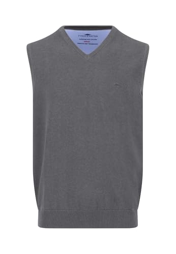 FYNCH-HATTON Pullunder aus Baumwolle mit V-Ausschnitt Steel/L von FYNCH-HATTON