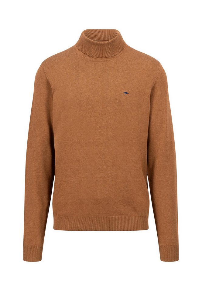 FYNCH-HATTON Rollkragenpullover mit Logostickerei auf der Brust von FYNCH-HATTON