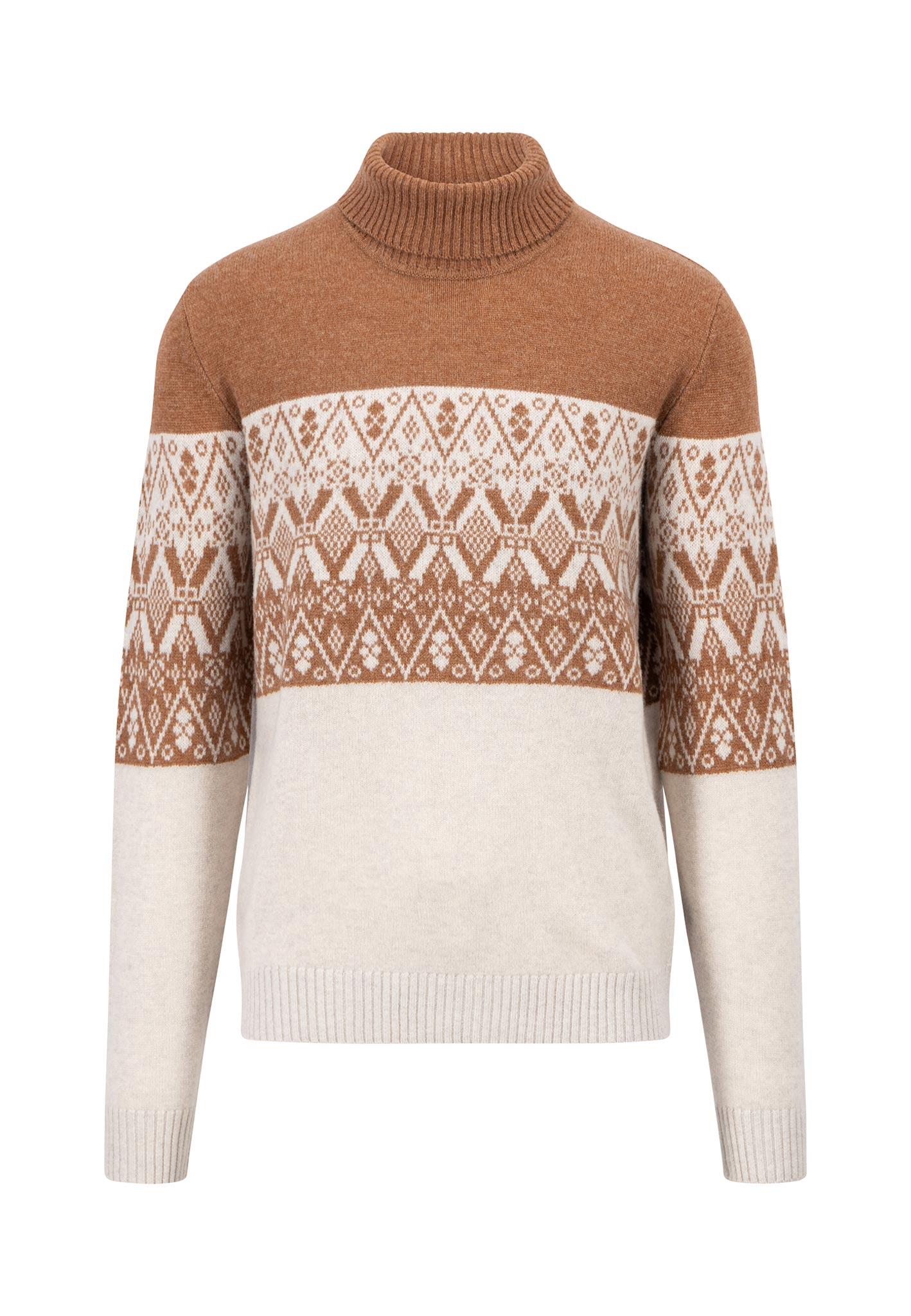 FYNCH-HATTON - Rollneck, Lambswool, Fair Isle*RWS winter white - Gr. - XXL von FYNCH-HATTON