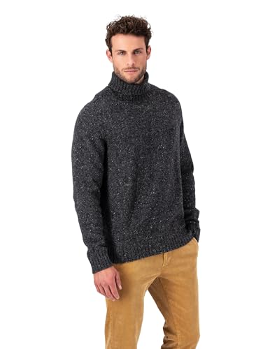 FYNCH-HATTON Rollneck 1310345 - Rollkragen-Pullover aus Donegal-Strick Steel L von FYNCH-HATTON