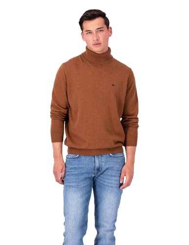 FYNCH-HATTON Rollneck 1314217 - Rollkragen-Pullover aus feiner Baumwolle Walnut Brown L von FYNCH-HATTON