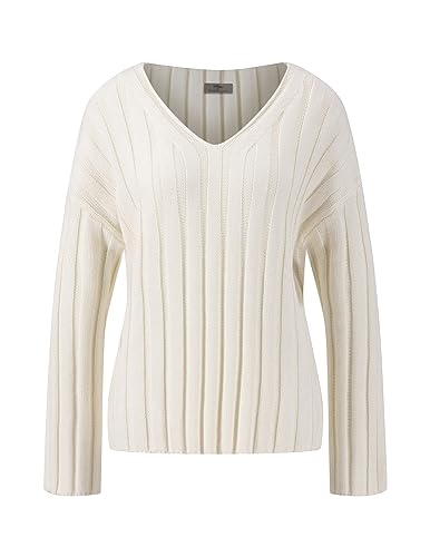 FYNCH-HATTON Strick-Pullover 23087009 - Rippstrickpullover mit V-Ausschnitt Offwhite XXL von FYNCH-HATTON