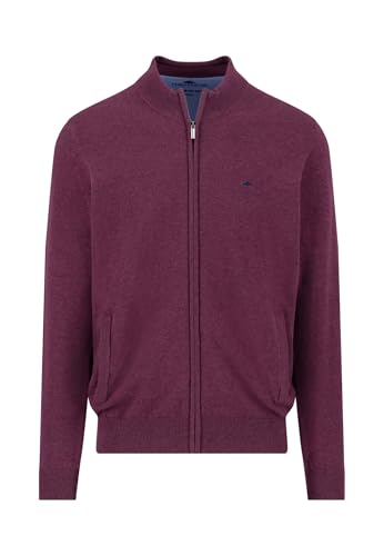FYNCH-HATTON Strickjacke aus Baumwolle mit Reißverschluss und Stehkragen deep Merlot / 3XL von FYNCH-HATTON