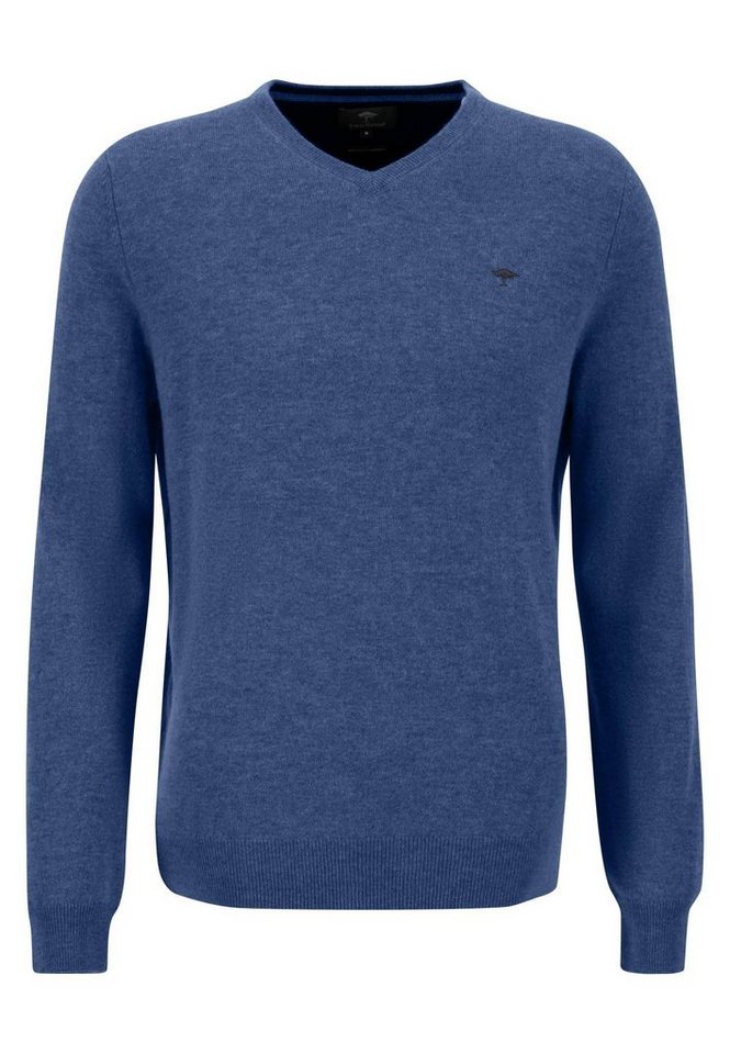 FYNCH-HATTON Strickpullover Fynch-Hatton Herren Pullover V-Neck Wolle - blau (1-tlg) von FYNCH-HATTON