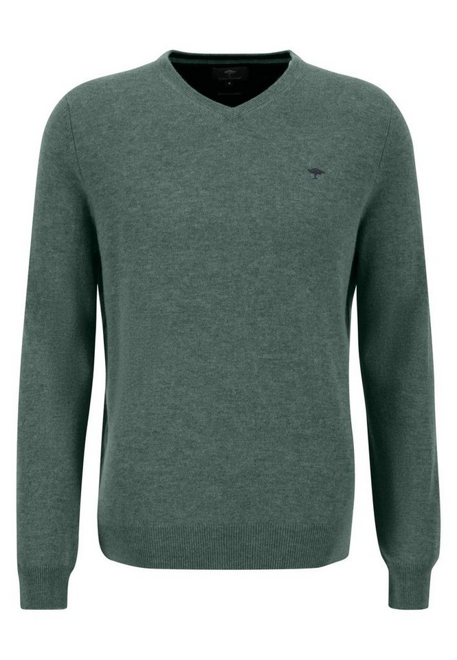 FYNCH-HATTON Strickpullover Fynch-Hatton Herren Pullover V-Neck Wolle - sage green (1-tlg) von FYNCH-HATTON