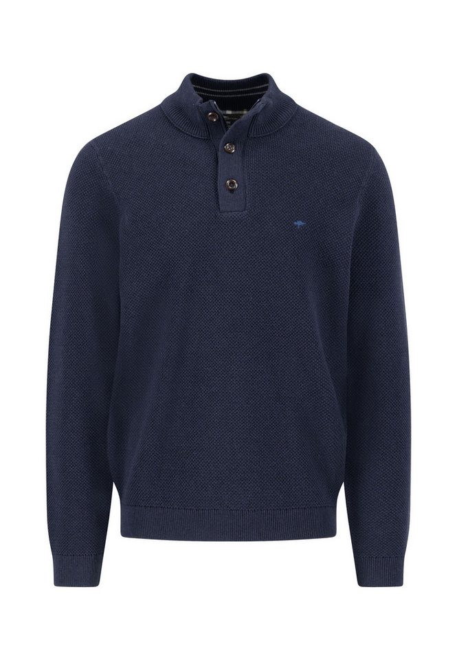 FYNCH-HATTON Strickpullover Fynch-Hatton Pullover Troyer-Button - dunkelblau (1-tlg) von FYNCH-HATTON