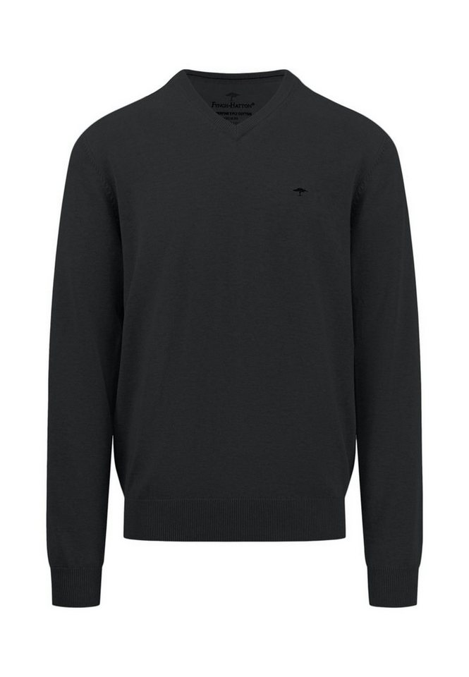 FYNCH-HATTON Strickpullover - Legerer Strickpullover mit V-Ausschnitt, Einfarbig, Basic von FYNCH-HATTON