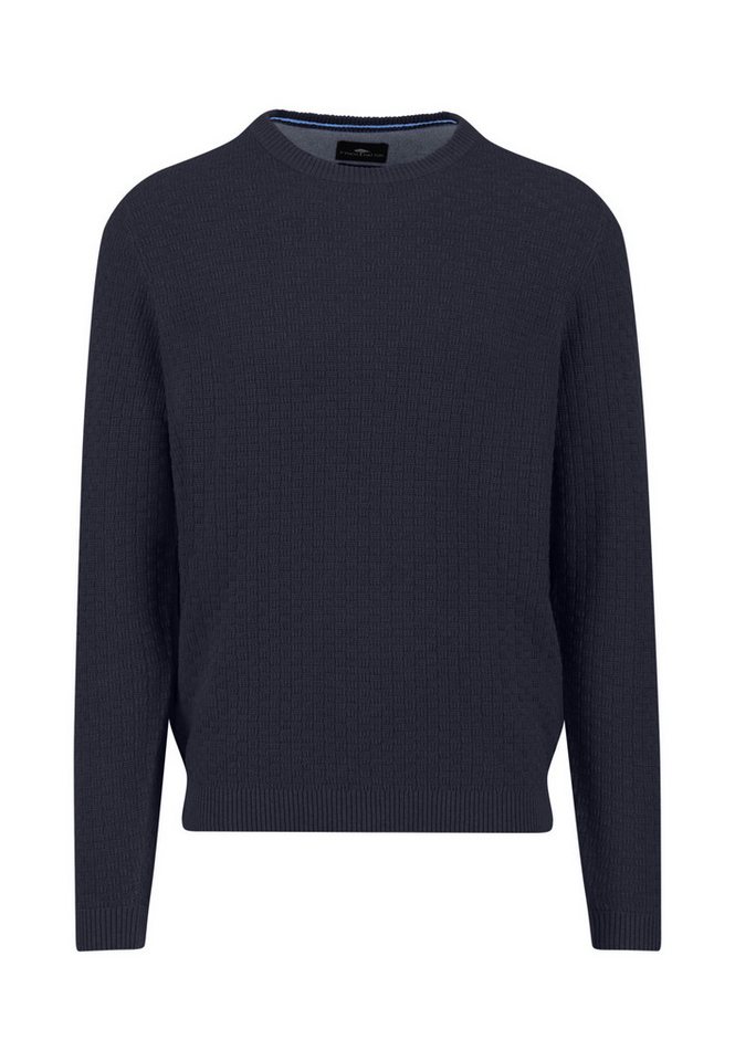 FYNCH-HATTON Strickpullover O-Neck, structure navy von FYNCH-HATTON