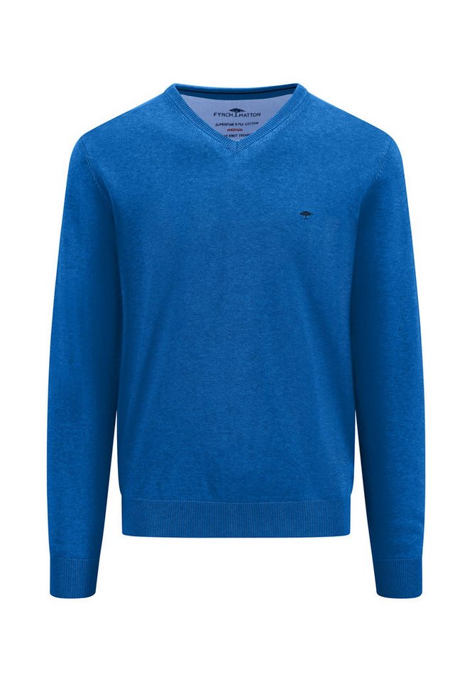 FYNCH-HATTON Strickpullover V-Neck, Superfine azure von FYNCH-HATTON