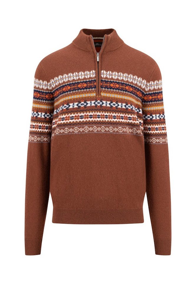 FYNCH-HATTON Strickpullover Zip Troyer, Jacquard von FYNCH-HATTON