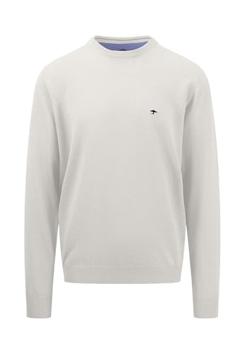 FYNCH-HATTON Herren Feinstrickpullover mit Rundhalsausschnitt, Winter White, L von FYNCH-HATTON