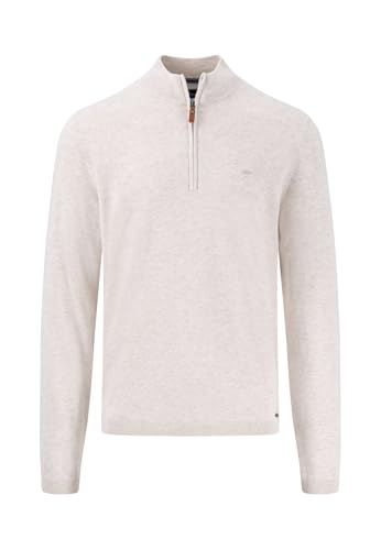 FYNCH-HATTON Strickpullover aus Baumwolle mit Troyer-Kragen - AIR Cotton New Offwhite/M von FYNCH-HATTON