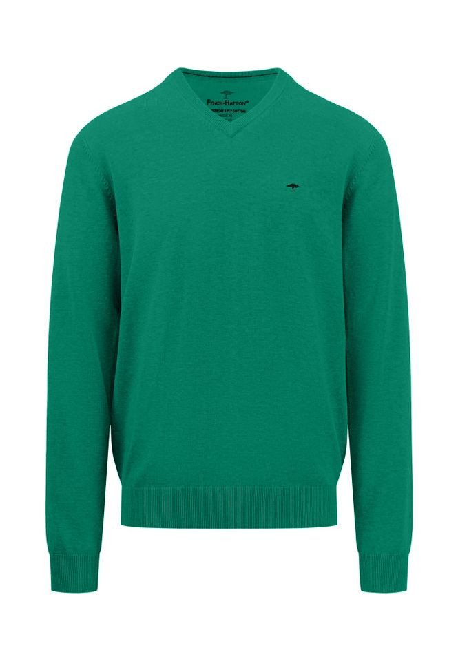 FYNCH-HATTON Strickpullover - Legerer Strickpullover mit V-Ausschnitt, Einfarbig, Basic von FYNCH-HATTON