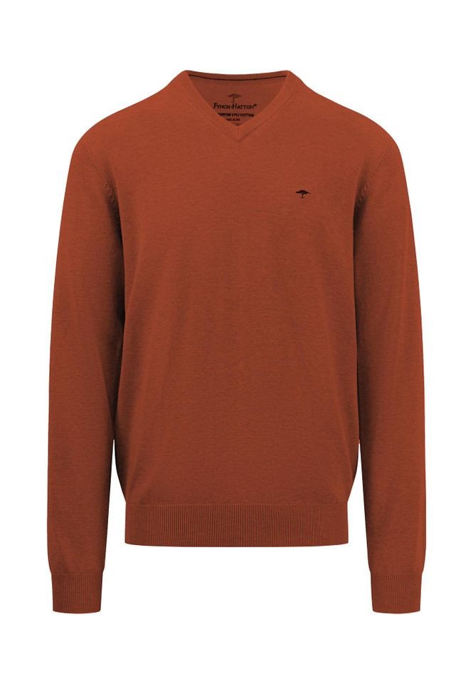 FYNCH-HATTON Strickpullover - Legerer Strickpullover mit V-Ausschnitt, Einfarbig, Basic FYNCH-HATTON Strickpullover - Legerer Strickpullover mit V-Ausschnitt, Einfarbig, Basic von FYNCH-HATTON
