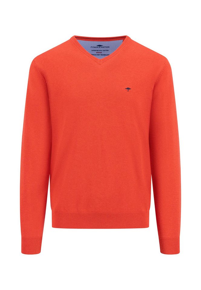FYNCH-HATTON Strickpullover mit Logo auf der Brust von FYNCH-HATTON