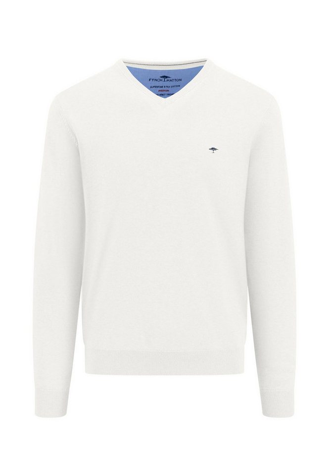 FYNCH-HATTON Strickpullover mit Logo auf der Brust von FYNCH-HATTON