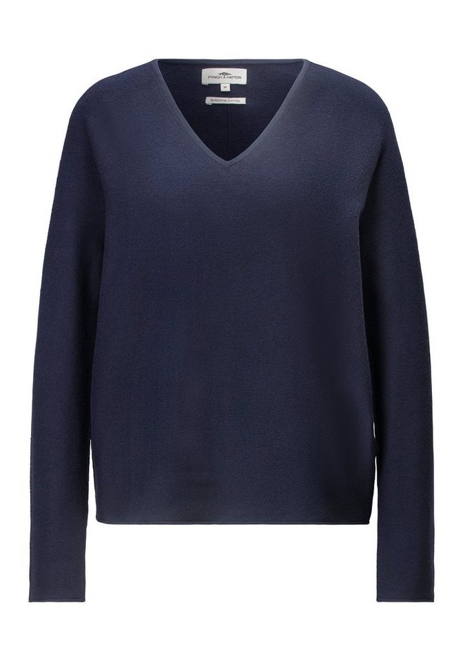 FYNCH-HATTON Strickpullover mit V-Ausschnitt und Logo-Stickerei von FYNCH-HATTON