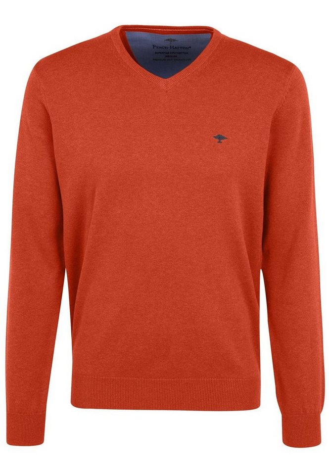 FYNCH-HATTON Strickpullover V-Neck - Basic Pullover - einfarbig von FYNCH-HATTON