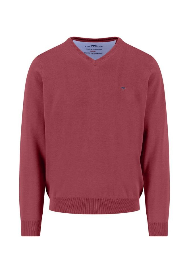 FYNCH-HATTON Strickpullover - eleganter Strickpullover mit V-Ausschnitt in Unifarbe FYNCH-HATTON Strickpullover - eleganter Strickpullover mit V-Ausschnitt in Unifarbe von FYNCH-HATTON