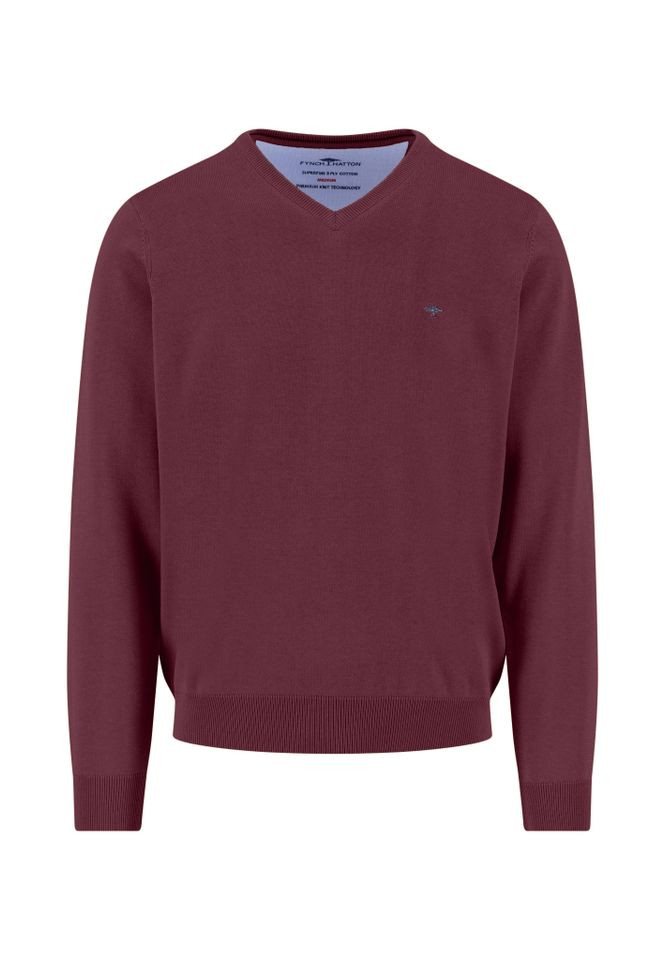 FYNCH-HATTON Strickpullover - eleganter Strickpullover mit V-Ausschnitt in Unifarbe FYNCH-HATTON Strickpullover - eleganter Strickpullover mit V-Ausschnitt in Unifarbe von FYNCH-HATTON