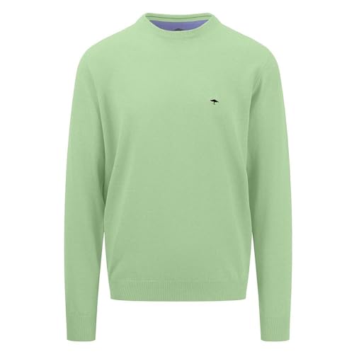FYNCH-HATTON Superfine Cotton | O-Neck Feinstrickpullover Soft Green/M von FYNCH-HATTON