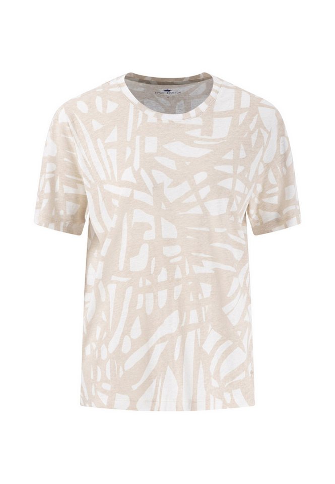 FYNCH-HATTON Sweatjacke T-SHIRT PRINTED LINEN ABSTRACT von FYNCH-HATTON