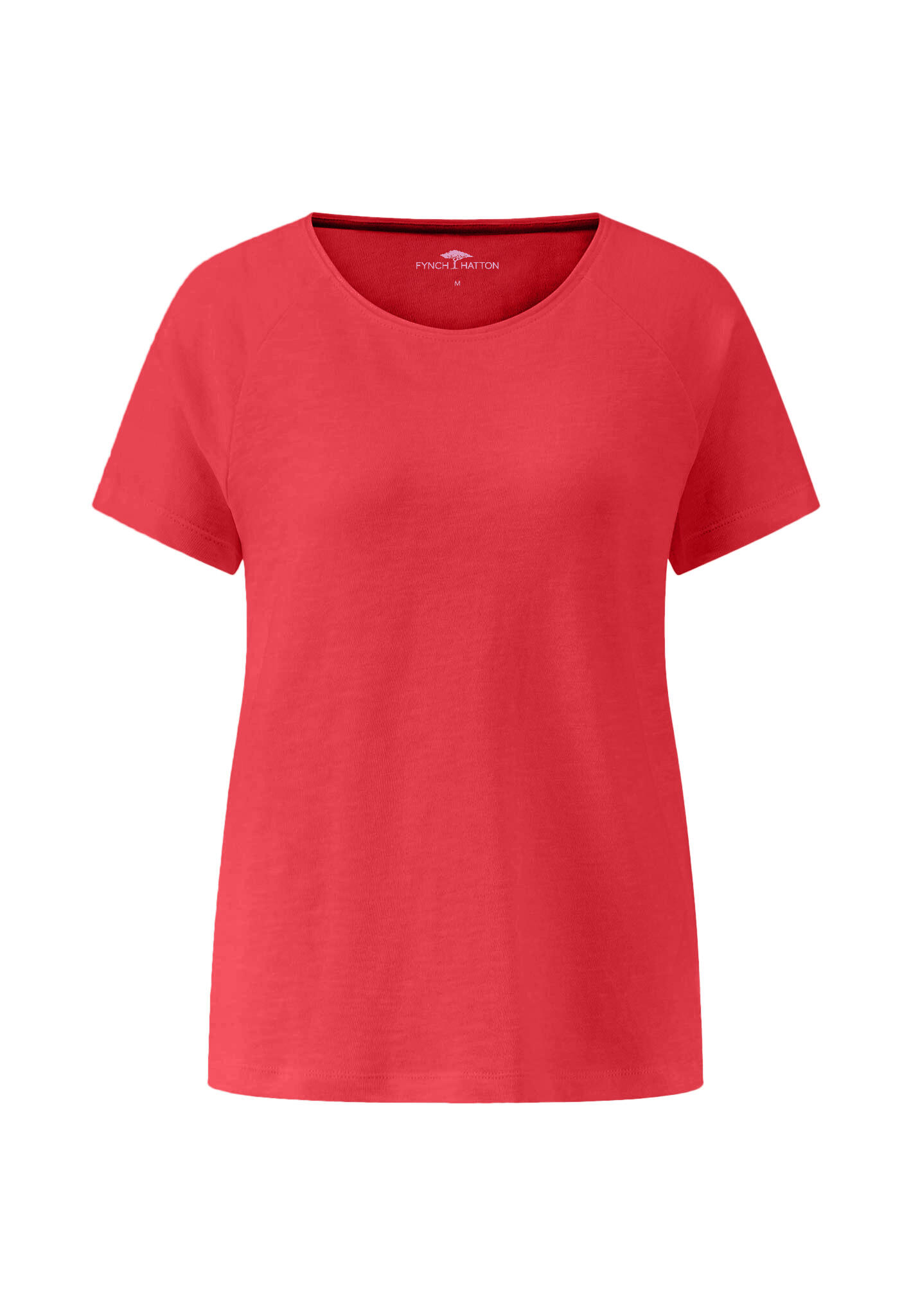 FYNCH-HATTON - T-SHIRT O-NECK SLUB STRUCTURE summer red - Gr. - L von FYNCH-HATTON