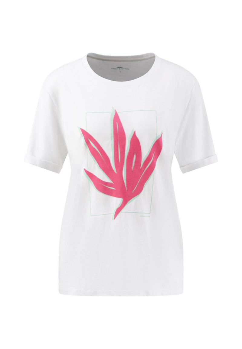 FYNCH-HATTON - T-SHIRT PLACED PRINT LEAF white - Gr. - L von FYNCH-HATTON