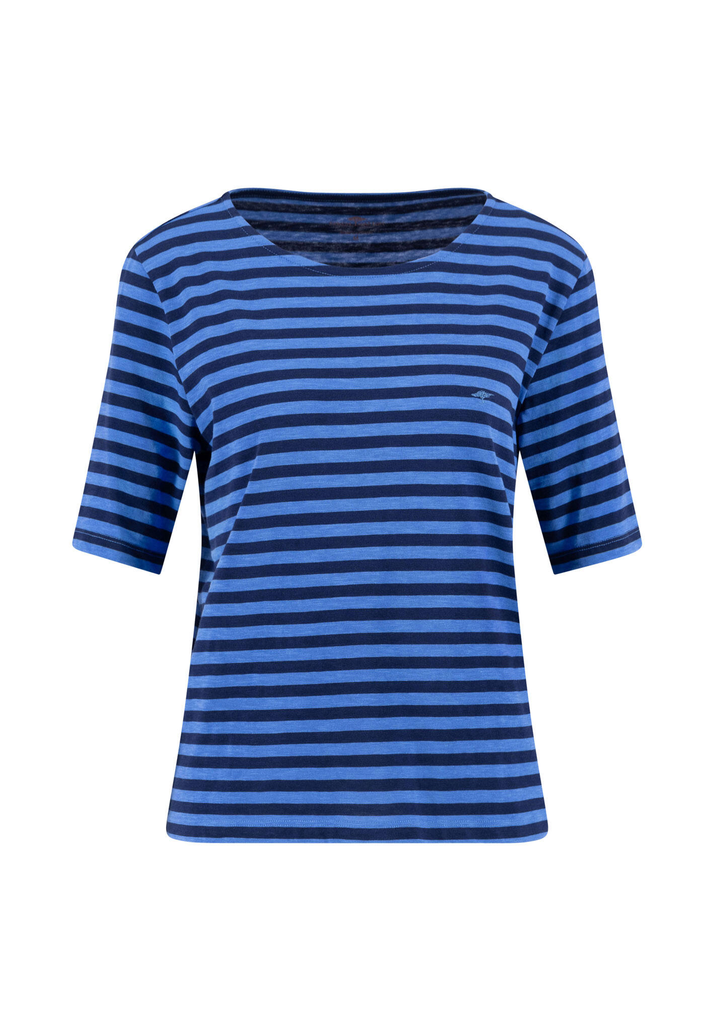 FYNCH-HATTON - T-SHIRT STRIPE SLUB STRUCTURE azur blue - Gr. - XXL von FYNCH-HATTON