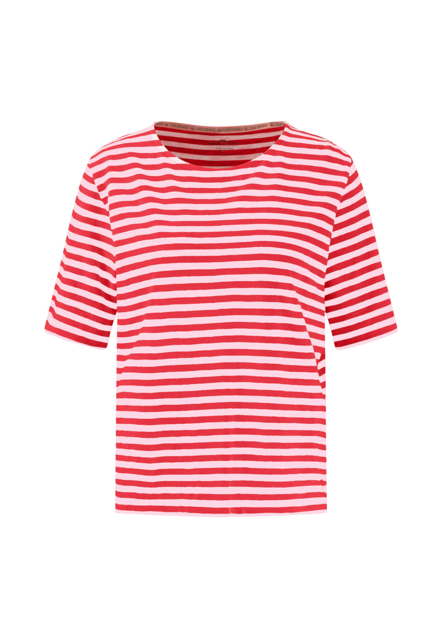FYNCH-HATTON - T-SHIRT STRIPE SLUB STRUCTURE fresh rose - Gr. - L von FYNCH-HATTON