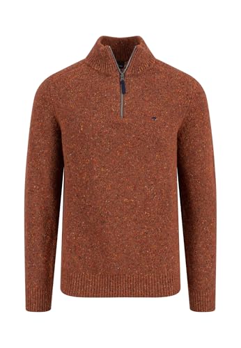 FYNCH-HATTON Donegal Strickpullover mit Troyerkragen Flame/L von FYNCH-HATTON
