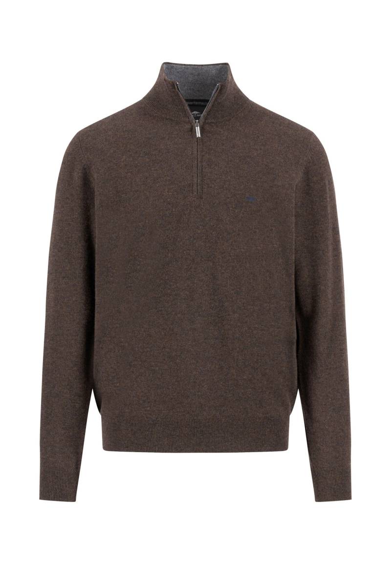 FYNCH-HATTON - Troyer-Zip, Merino Cashmere dark chocolate - Gr. - 3XL von FYNCH-HATTON