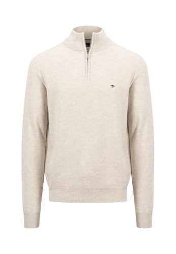 FYNCH-HATTON Strickpullover aus Baumwolle mit Troyer-Kragen Winter White/XXL von FYNCH-HATTON