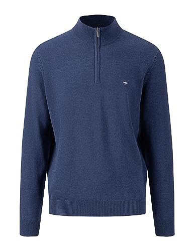 FYNCH-HATTON Troyer-Zip 1314215 - Baumwoll-Pullover mit Troyer-Kragen Night XL von FYNCH-HATTON