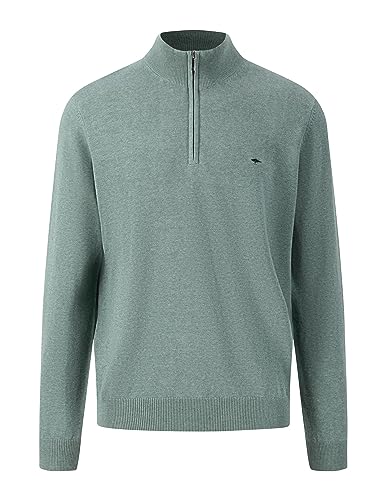 FYNCH-HATTON Troyer-Zip 1314215 - Baumwoll-Pullover mit Troyer-Kragen sage Green XL von FYNCH-HATTON