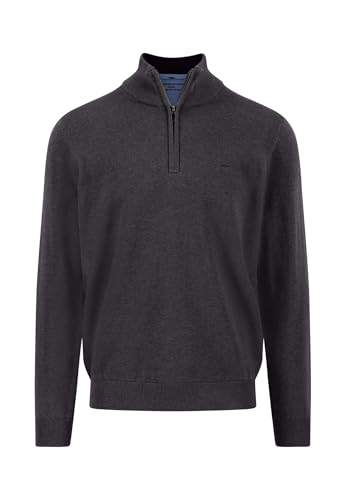 FYNCH-HATTON Troyer aus Baumwolle mit Reißverschluss und Stehkragen Charcoal/L von FYNCH-HATTON