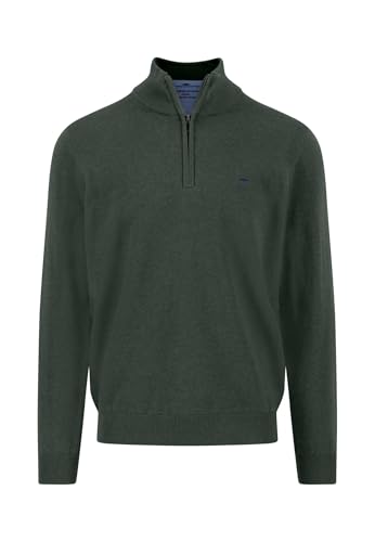 FYNCH-HATTON Troyer aus Baumwolle mit Reißverschluss und Stehkragen Dark ivy / 3XL von FYNCH-HATTON