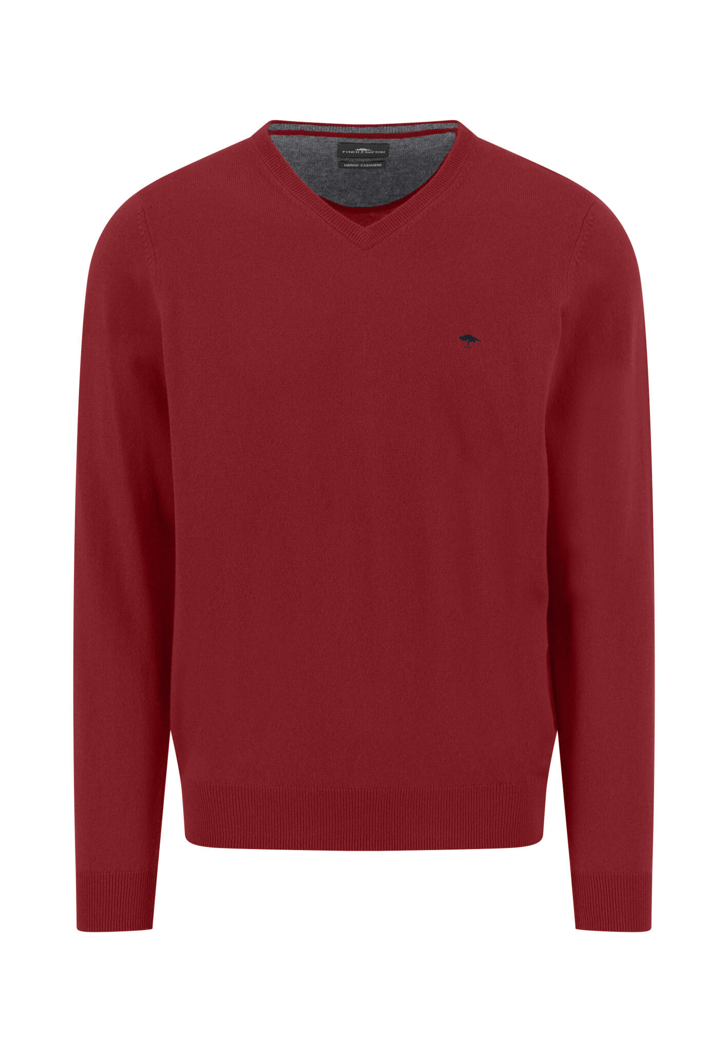 FYNCH-HATTON - V-Neck, Merino Cashmere garnet red - Gr. - XXL von FYNCH-HATTON