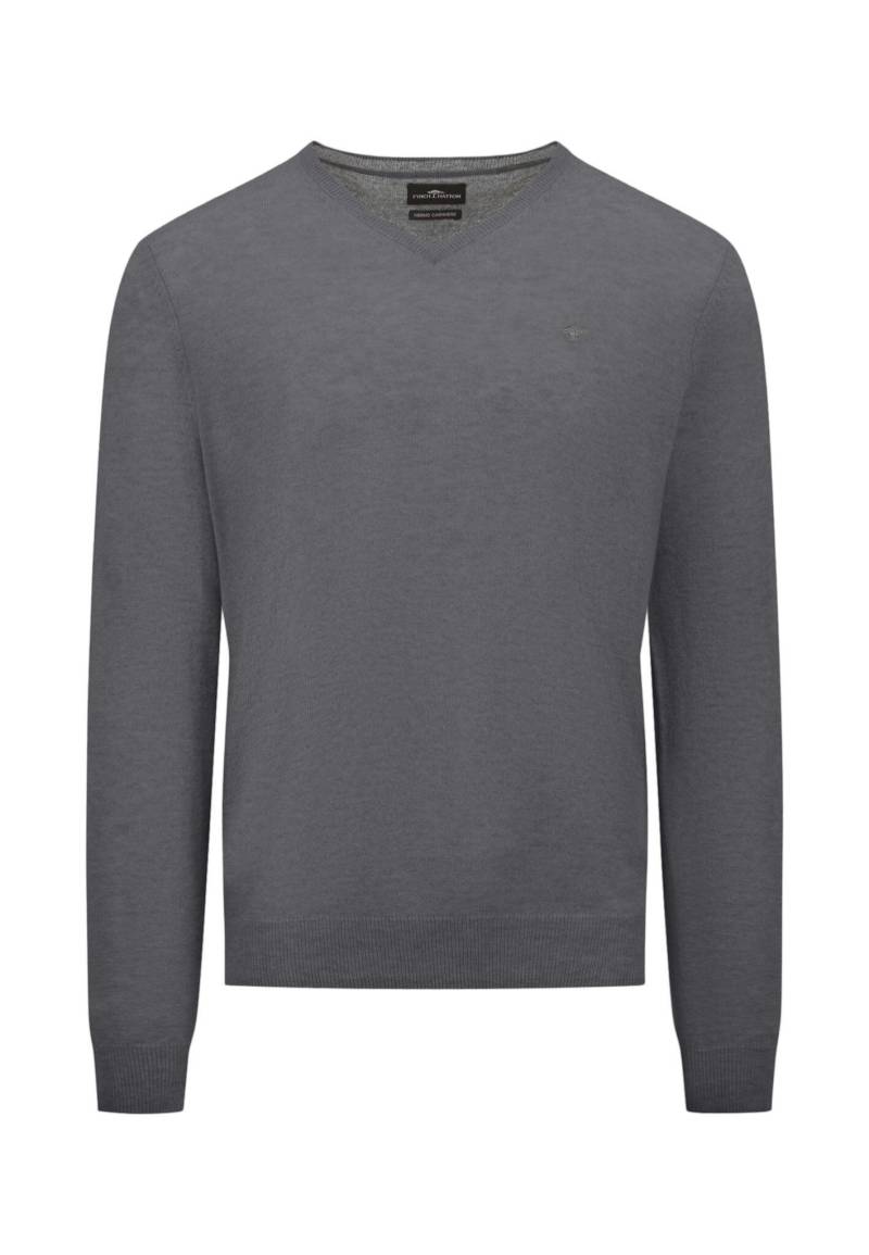 FYNCH-HATTON - V-Neck, Merino Cashmere steel - Gr. - M von FYNCH-HATTON