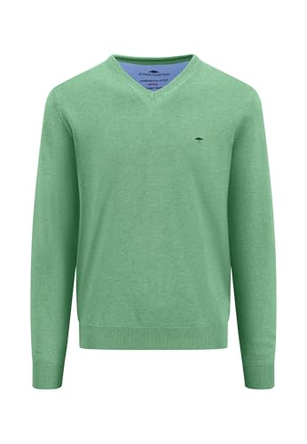 FYNCH-HATTON Pullover aus Baumwolle mit V-Ausschnitt Turf Green / 4XL von FYNCH-HATTON