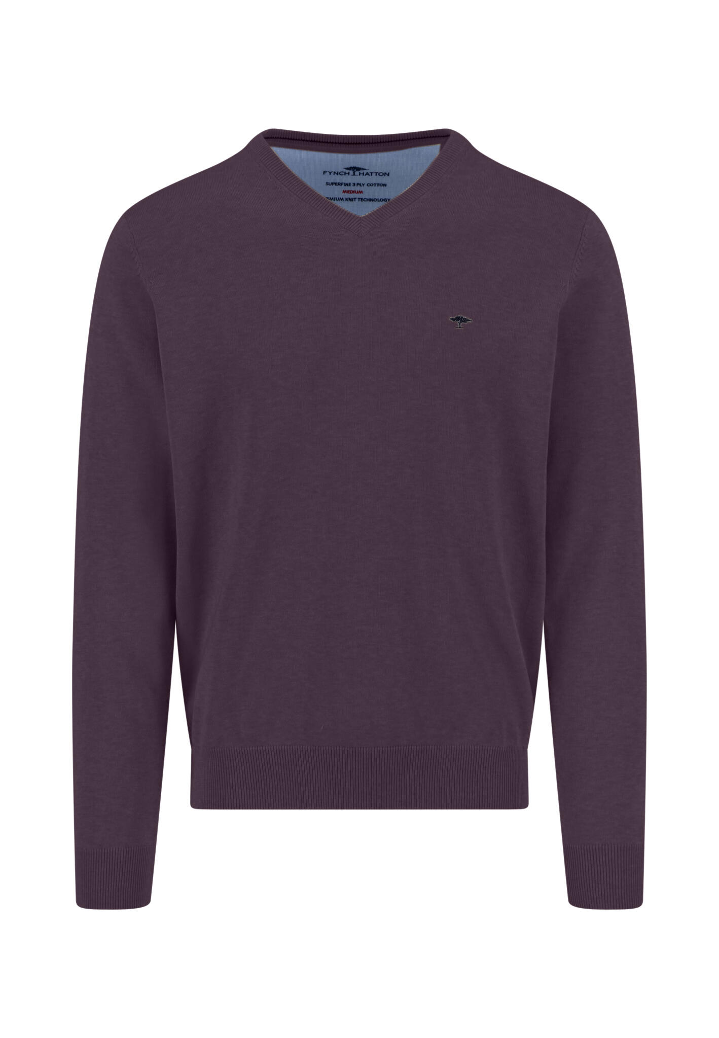 FYNCH-HATTON - V-Neck, Superfine aubergine - Gr. - XL von FYNCH-HATTON