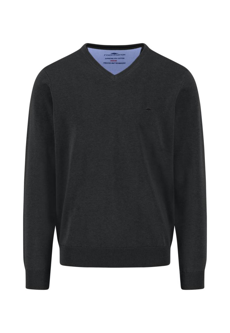 FYNCH-HATTON - V-Neck, Superfine black - Gr. - XL von FYNCH-HATTON