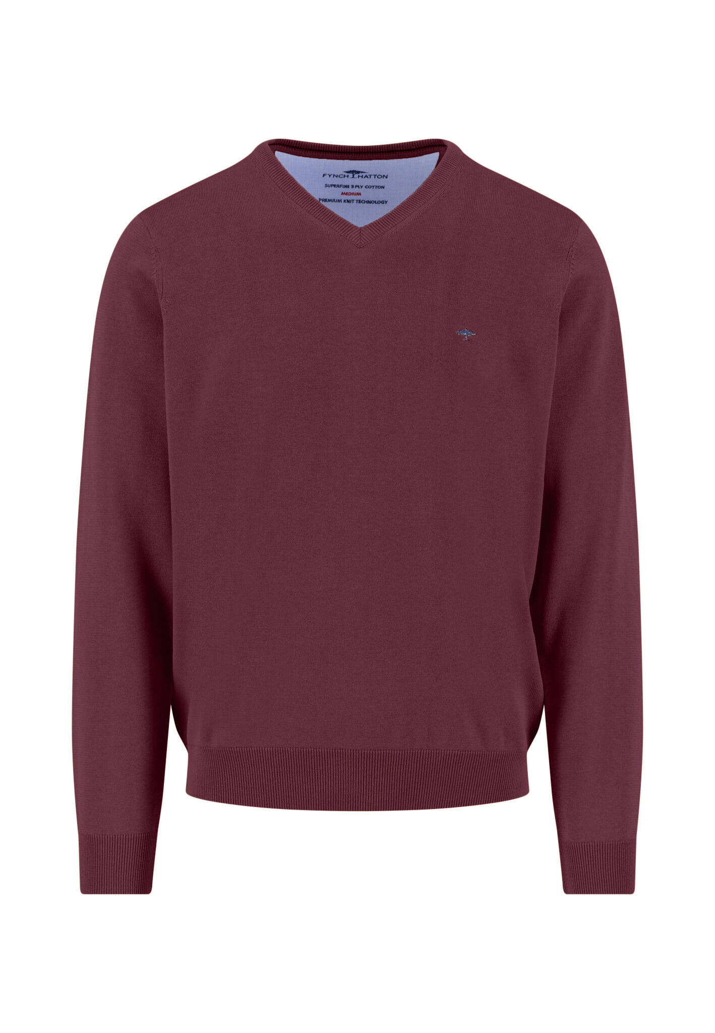FYNCH-HATTON - V-Neck, Superfine deep merlot - Gr. - L von FYNCH-HATTON