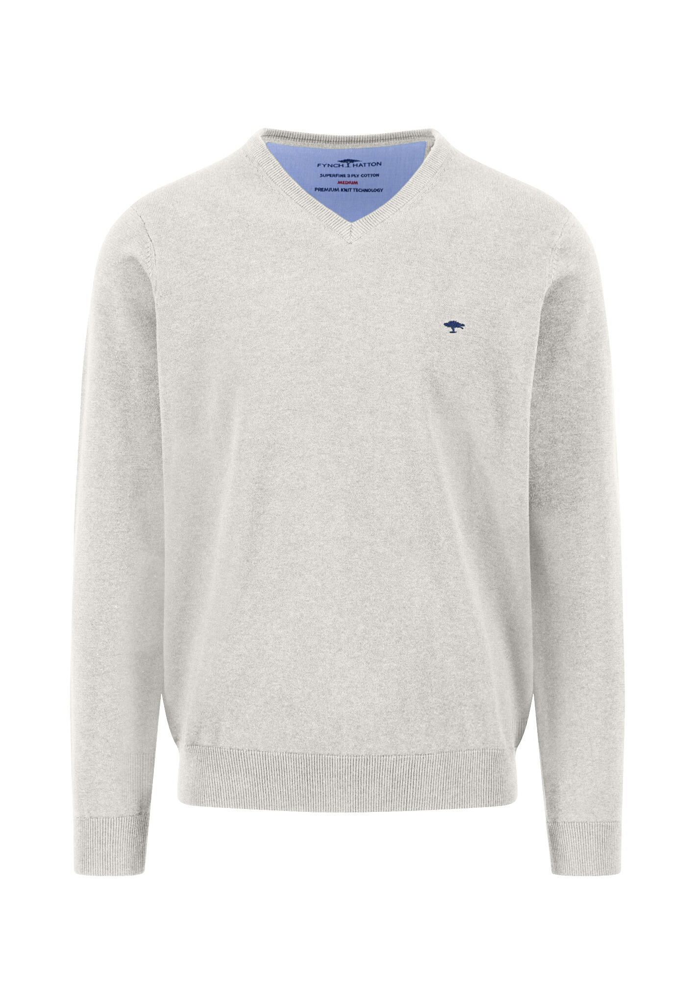 FYNCH-HATTON - V-Neck, Superfine winter white - Gr. - L von FYNCH-HATTON