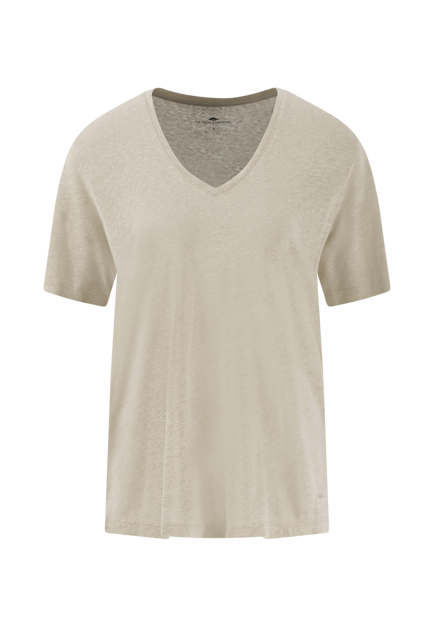 FYNCH-HATTON - V-SHIRT V-NECK LINEN sand - Gr. - S von FYNCH-HATTON
