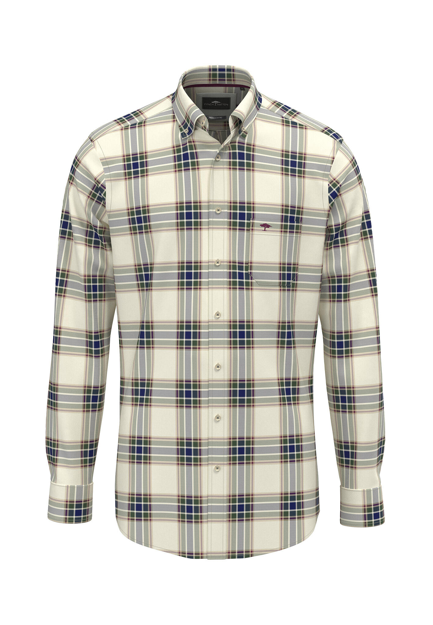 FYNCH-HATTON - Washed Oxford Check, B.D., 1/1 - Gr. - XL von FYNCH-HATTON