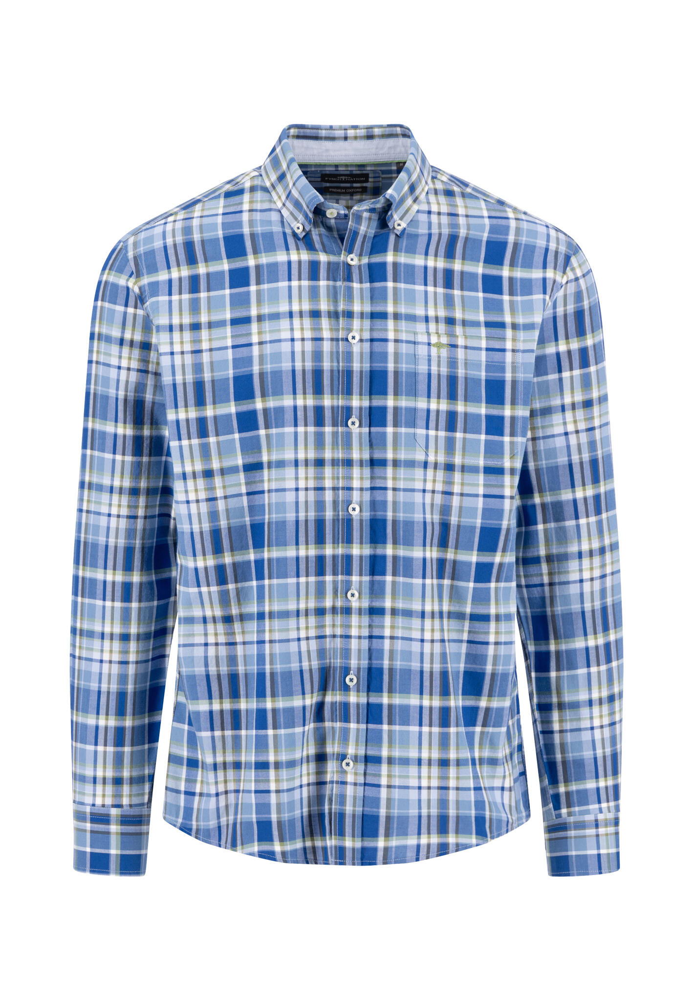 FYNCH-HATTON - Washed Oxford Check, B.D., 1/1 harbor blue - Gr. - XL von FYNCH-HATTON
