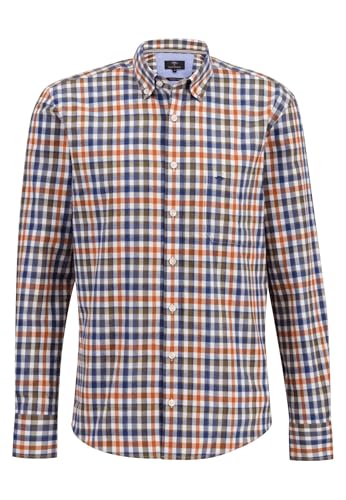 FYNCH-HATTON Weiches Karohemd mit Button-Down-Kragen und Langen Ärmeln Burnt orange/M von FYNCH-HATTON